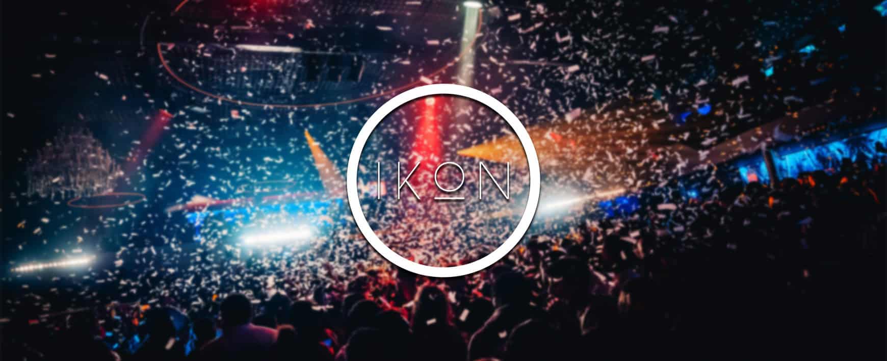 Vibrerende concertzaal in IKON Antwerpen met kleurrijke lichten en confetti, perfecte locatie voor evenementen en feestjes in Antwerpen.