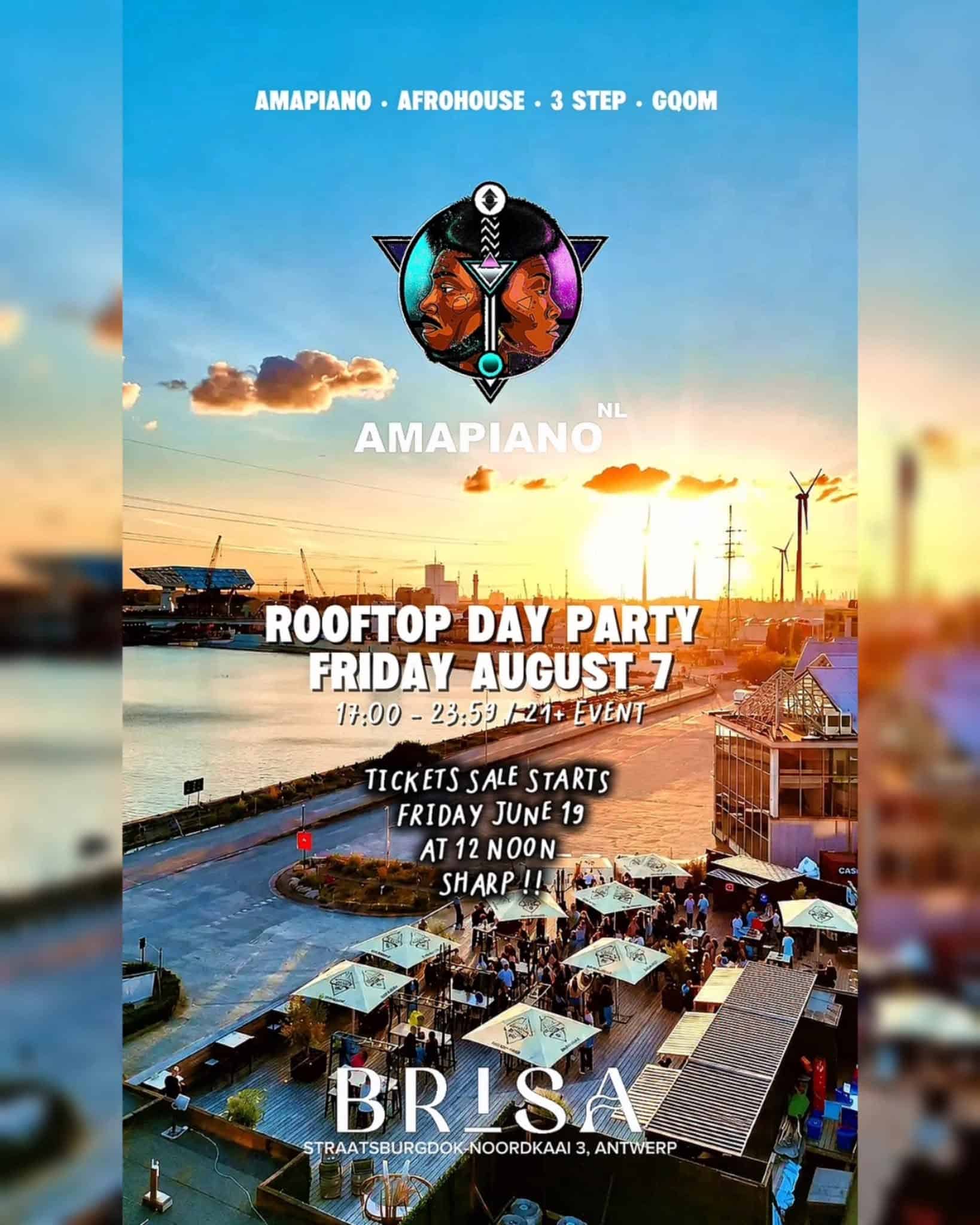 AMAPIANO DAY PARTY - BRISA Rooftop (IKON Antwerp)